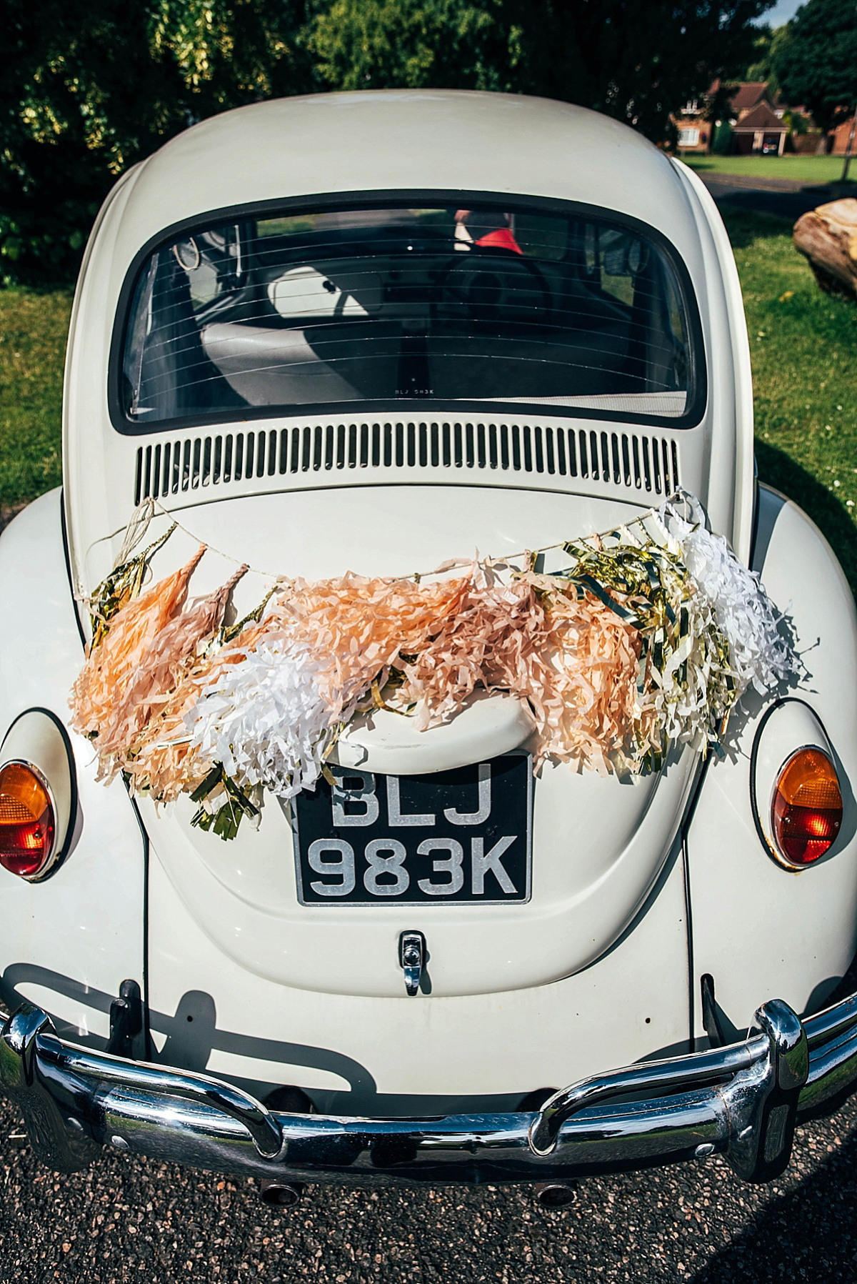 Bride Amelia wore a pale blue/grey Self Portrait dress for her handmade and stripped back, non traditional wedding. Captured by Three Flowers Photography.