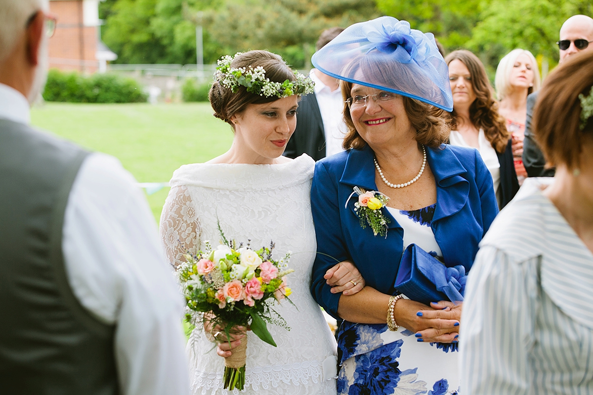 A 1940's vintage dress for a rustic, vegan, village hall wedding.