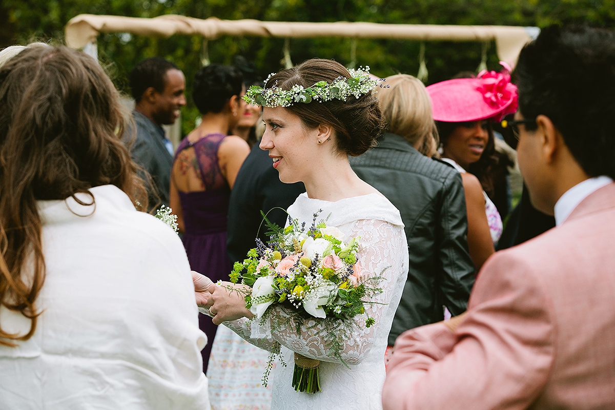 A 1940's vintage dress for a rustic, vegan, village hall wedding.