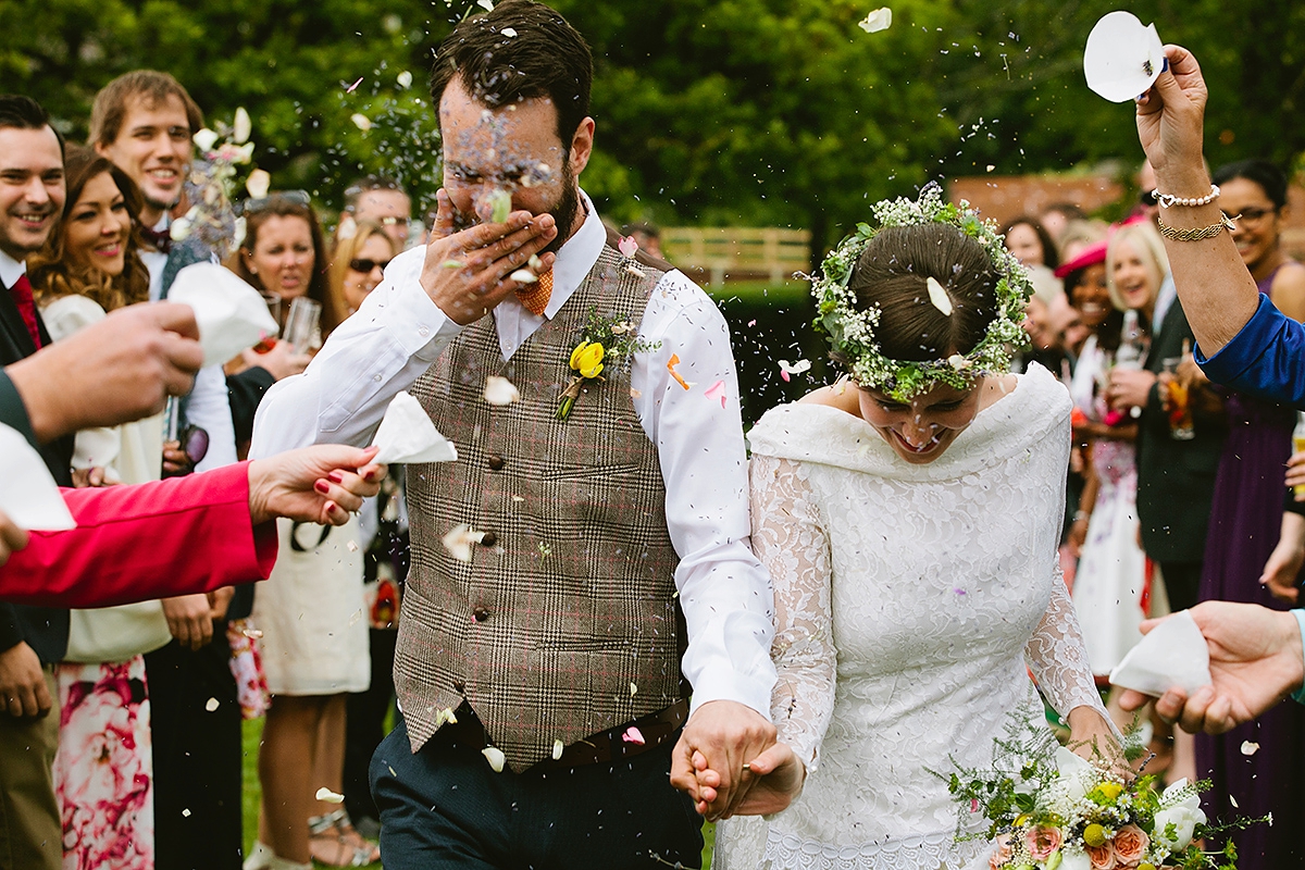 A 1940's vintage dress for a rustic, vegan, village hall wedding.