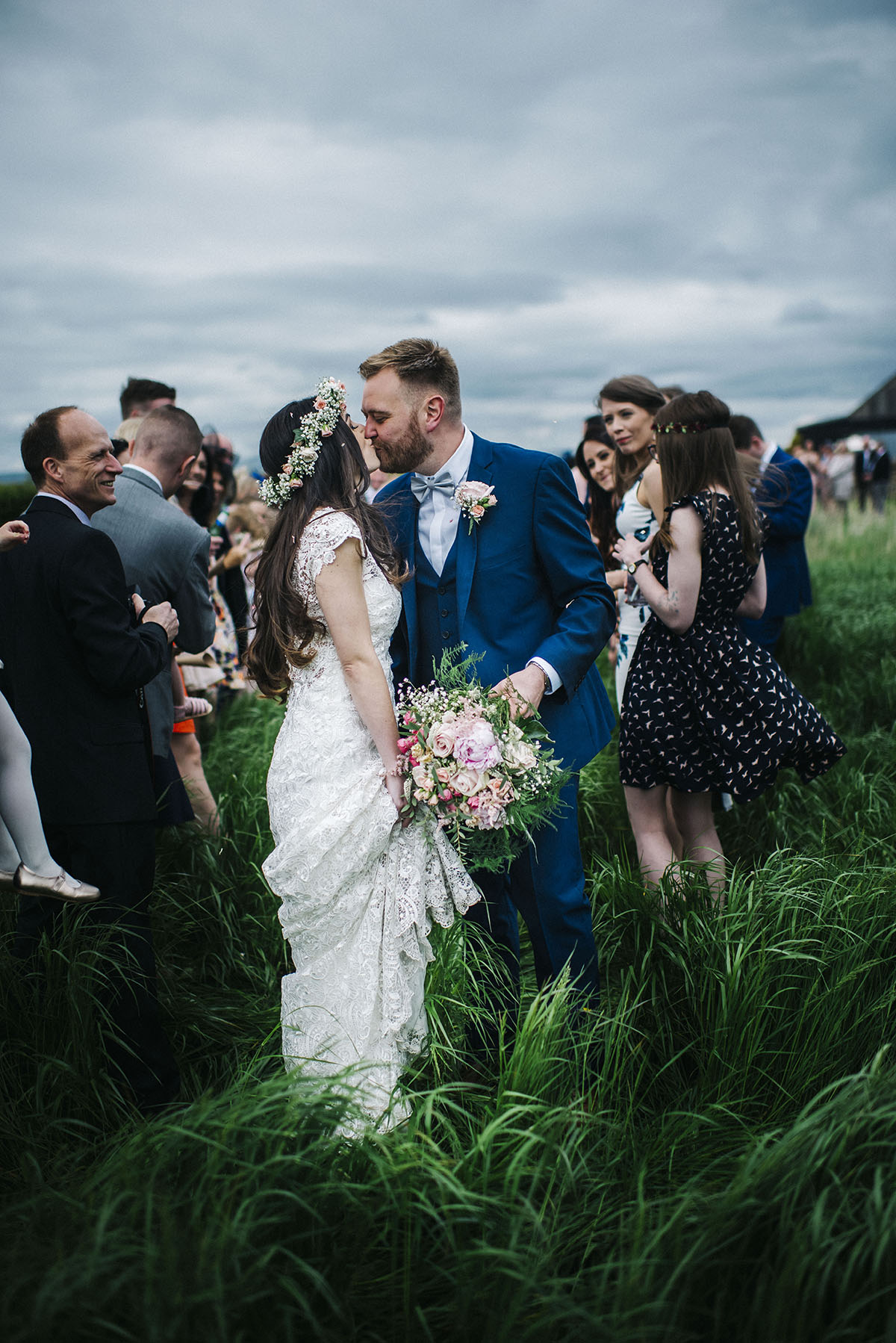 Jade wore a Sottero & Midgley gown for her boho inspired barbeque weeding. Photography by Kerry Woods.