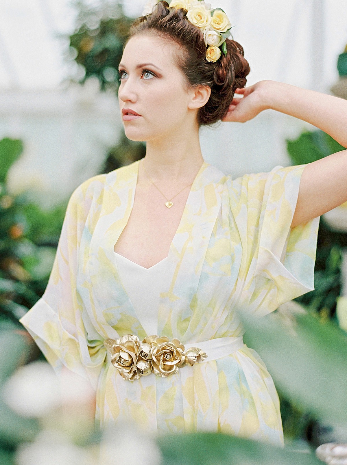 Leafy green, gold and ‘elegant luxe’ inspiration for brides. Shoot styling + concept by The Wedding Bazaar, film photography by Georgina Harrison.