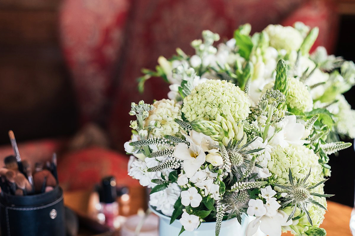 Beautiful bride Clare wore the Mariposa gown by Claire Pettibone for her laid back, fun and elegant Lake District Wedding. Photography by Lisa Aldersley.