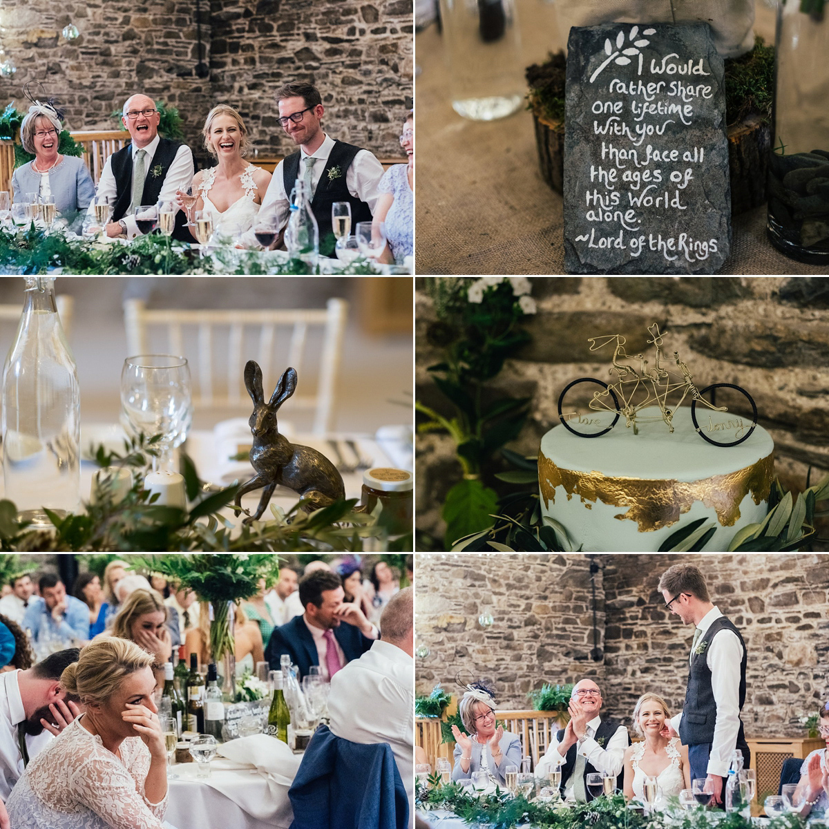 Beautiful bride Clare wore the Mariposa gown by Claire Pettibone for her laid back, fun and elegant Lake District Wedding. Photography by Lisa Aldersley.
