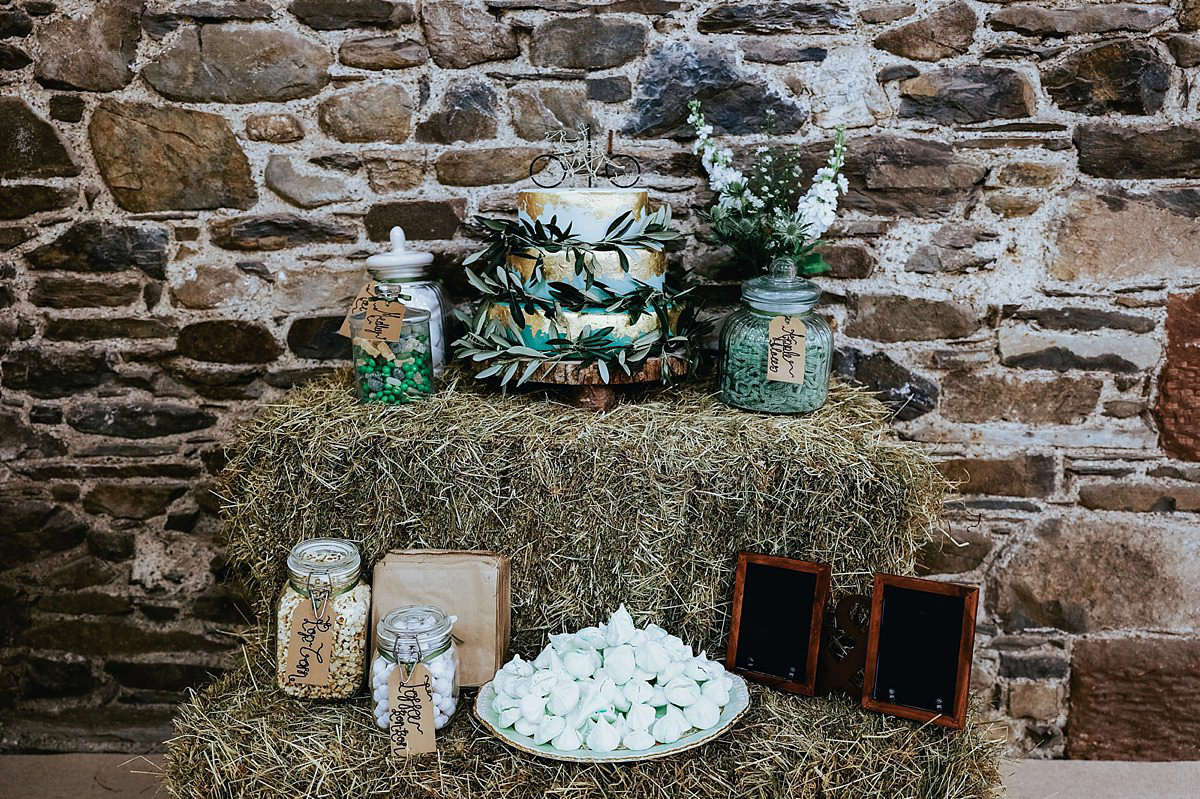 Beautiful bride Clare wore the Mariposa gown by Claire Pettibone for her laid back, fun and elegant Lake District Wedding. Photography by Lisa Aldersley.