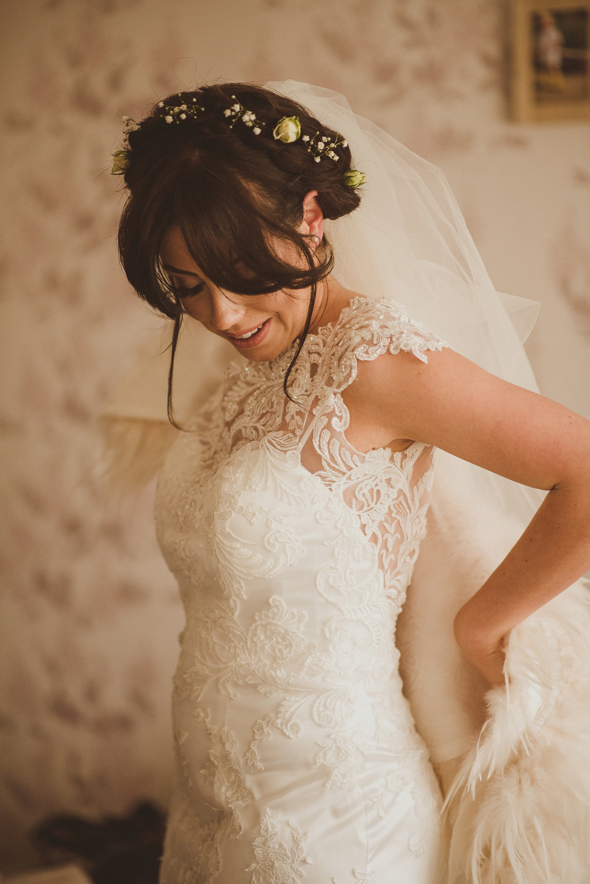 Bride Jade wore a Maggie Sottero gown for her romantic and elegant country house spring time wedding. Photography by Alexa Penberthy.