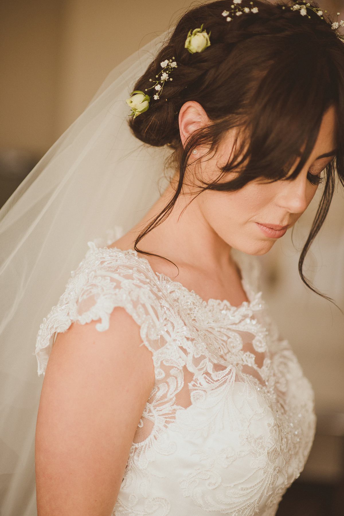 Bride Jade wore a Maggie Sottero gown for her romantic and elegant country house spring time wedding. Photography by Alexa Penberthy.