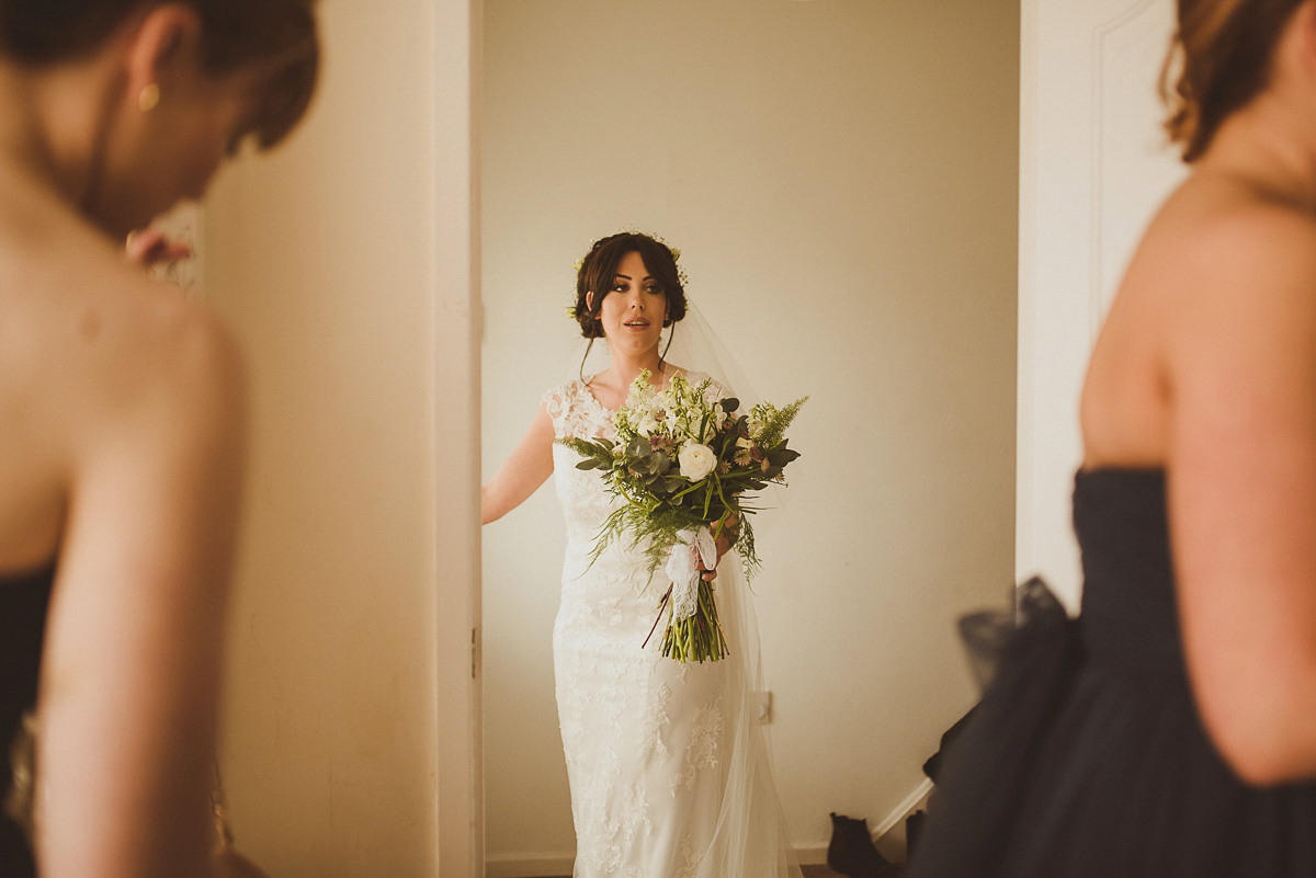 Bride Jade wore a Maggie Sottero gown for her romantic and elegant country house spring time wedding. Photography by Alexa Penberthy.