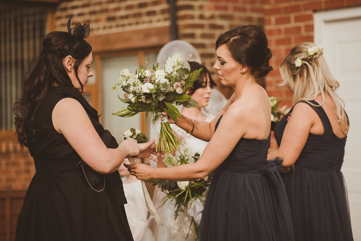 Bride Jade wore a Maggie Sottero gown for her romantic and elegant country house spring time wedding. Photography by Alexa Penberthy.