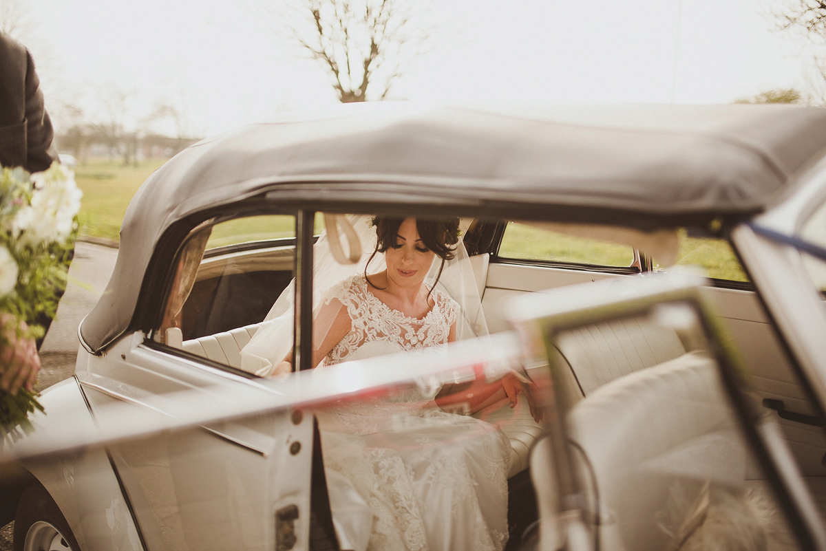 Bride Jade wore a Maggie Sottero gown for her romantic and elegant country house spring time wedding. Photography by Alexa Penberthy.