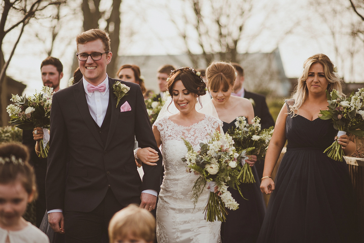 Bride Jade wore a Maggie Sottero gown for her romantic and elegant country house spring time wedding. Photography by Alexa Penberthy.