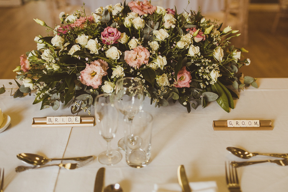 Bride Jade wore a Maggie Sottero gown for her romantic and elegant country house spring time wedding. Photography by Alexa Penberthy.