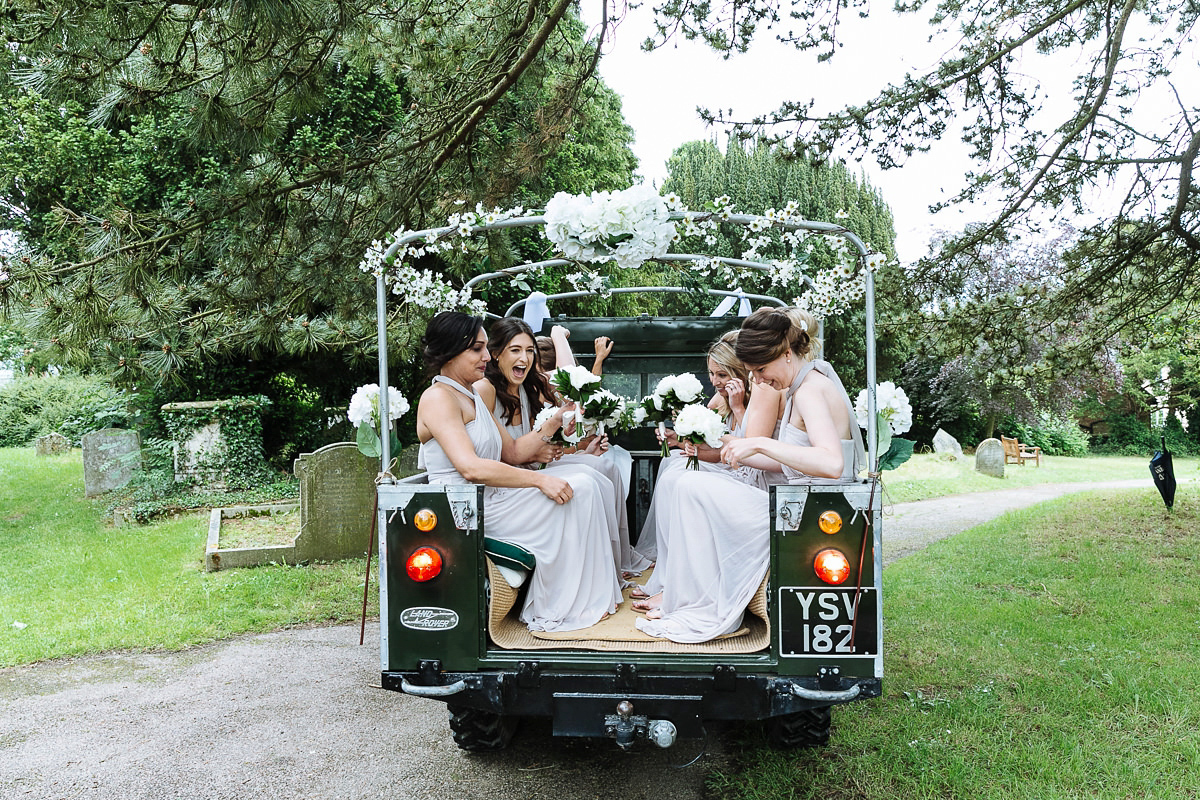 Bride Sophie wore an Amanda Wakeley gown for her fuss-free, stylish, military wedding in the Suffolk countryside. Photography by Nick Tucker.