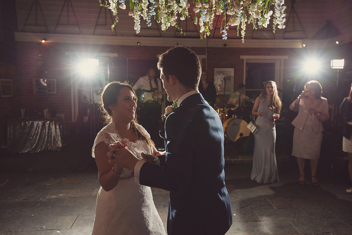 Florist Joanne of Joanne Truby Floral Design wore Stewart Parvin to marry her beau Steve by the sea in Whitstable. Photography by Rebecca Douglas.