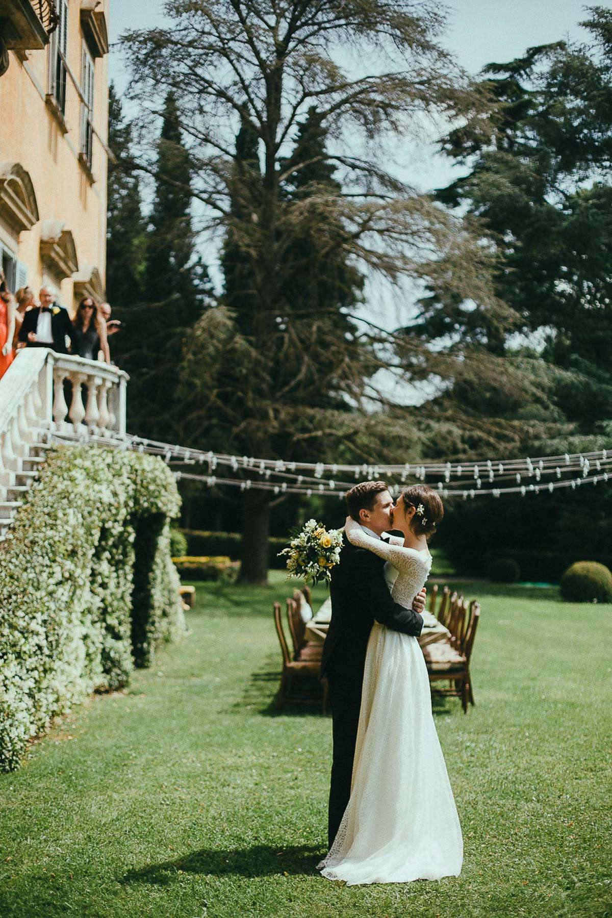 Rebecca wore bridal separates by Rime Arodaky for her glamorous Italian wedding. Images by Lato Photography.