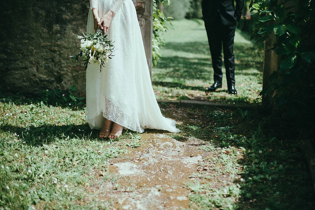 Rebecca wore bridal separates by Rime Arodaky for her glamorous Italian wedding. Images by Lato Photography.