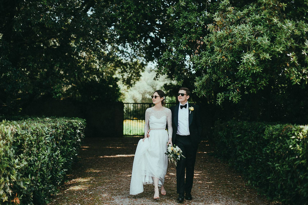 Rebecca wore bridal separates by Rime Arodaky for her glamorous Italian wedding. Images by Lato Photography.