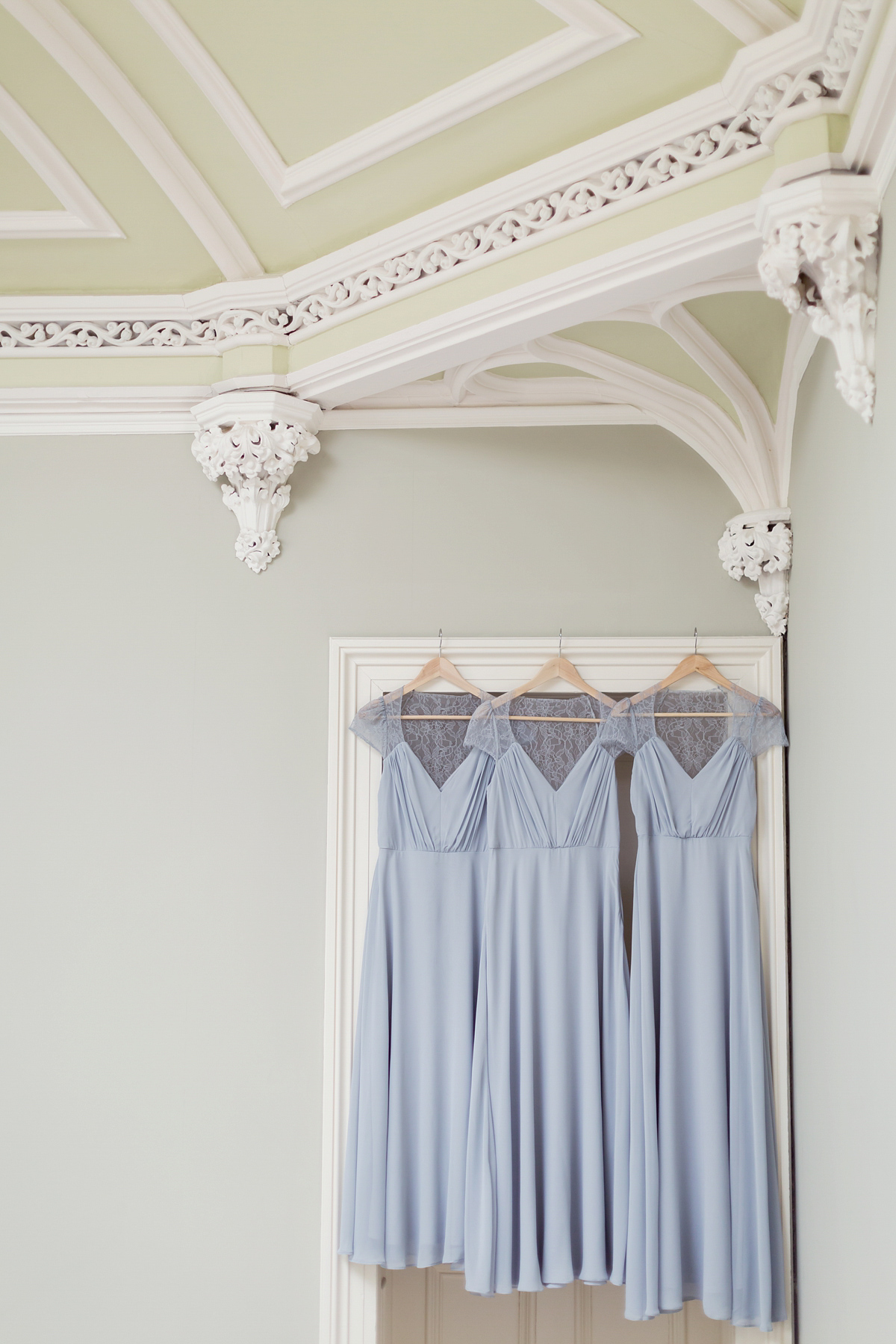 Bride Lisa wore a Claire Pettibone gown for her ethereal, elegant, rustic and vintage inspired wedding at Rowallan Castle in Scotland, Photography by Craig & Eva Sanders.