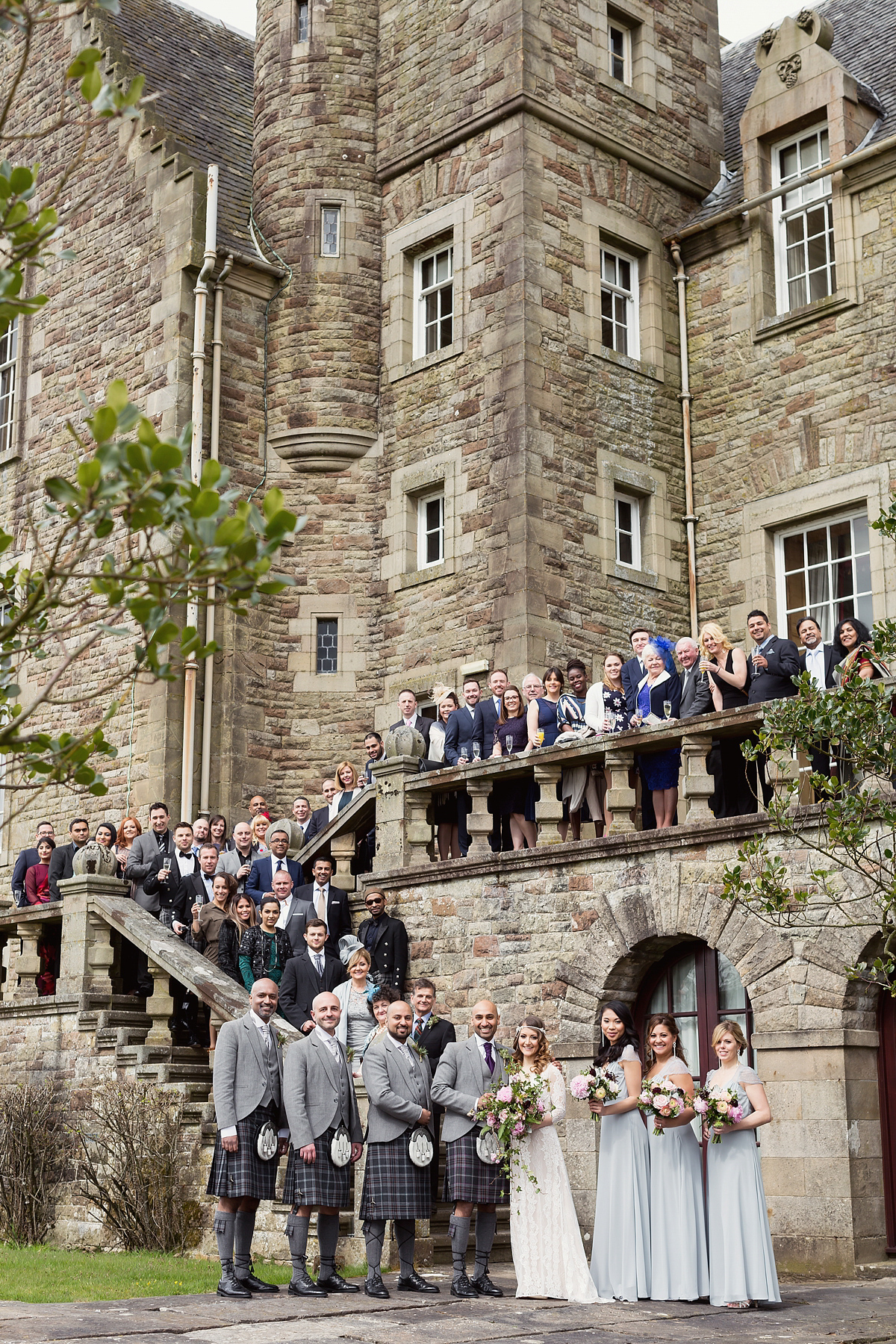 Bride Lisa wore a Claire Pettibone gown for her ethereal, elegant, rustic and vintage inspired wedding at Rowallan Castle in Scotland, Photography by Craig & Eva Sanders.