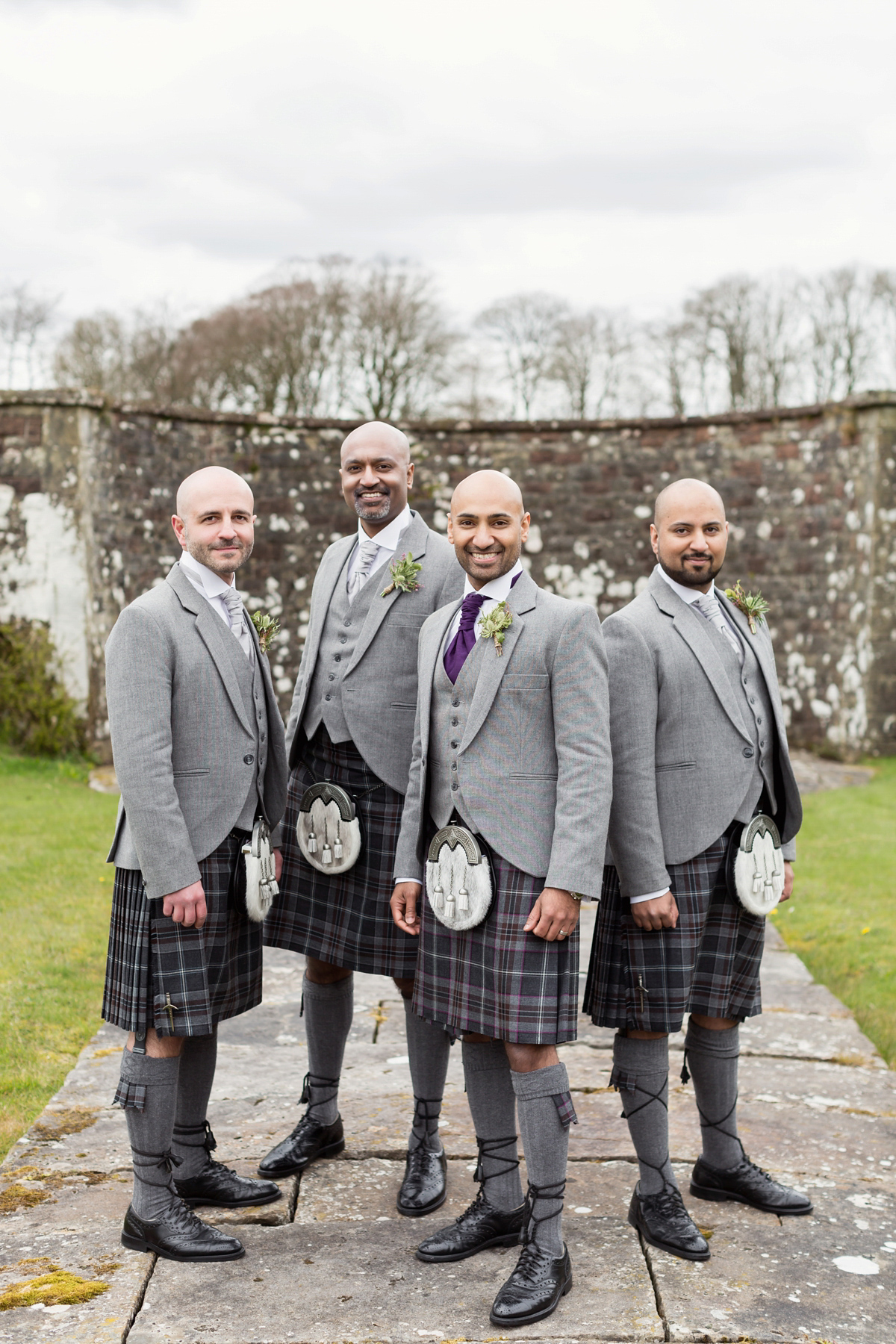 Bride Lisa wore a Claire Pettibone gown for her ethereal, elegant, rustic and vintage inspired wedding at Rowallan Castle in Scotland, Photography by Craig & Eva Sanders.