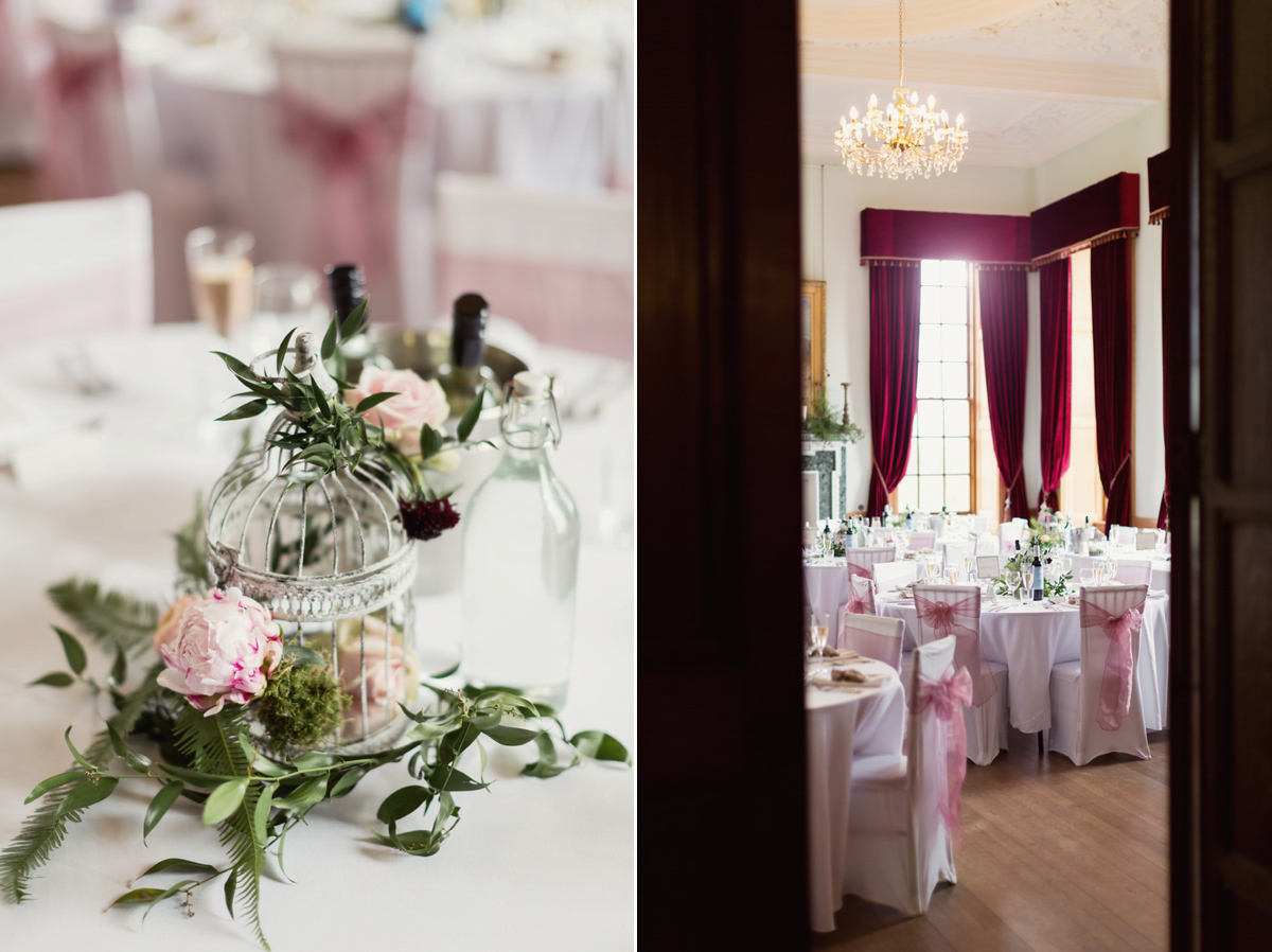 Bride Lisa wore a Claire Pettibone gown for her ethereal, elegant, rustic and vintage inspired wedding at Rowallan Castle in Scotland, Photography by Craig & Eva Sanders.