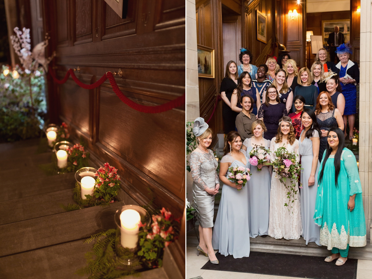 Bride Lisa wore a Claire Pettibone gown for her ethereal, elegant, rustic and vintage inspired wedding at Rowallan Castle in Scotland, Photography by Craig & Eva Sanders.