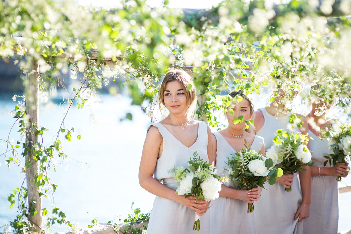 Leanne wore the Cleopatra gown by Amanda Wakeley for her spiritual and nature inspired wedding on the shores of Ibiza. Photography by Gypsy Westwood.