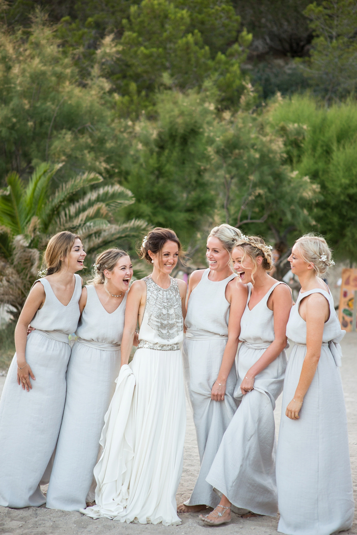 Leanne wore the Cleopatra gown by Amanda Wakeley for her spiritual and nature inspired wedding on the shores of Ibiza. Photography by Gypsy Westwood.