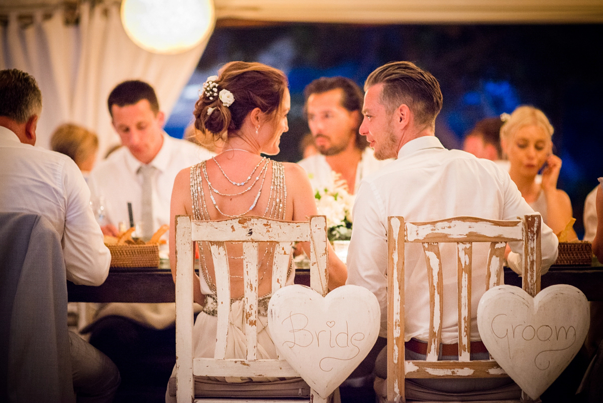 Leanne wore the Cleopatra gown by Amanda Wakeley for her spiritual and nature inspired wedding on the shores of Ibiza. Photography by Gypsy Westwood.