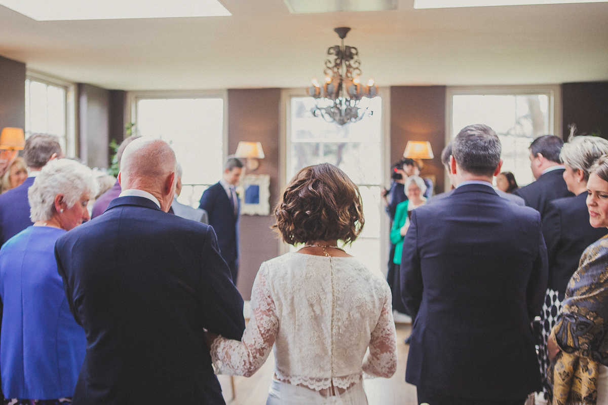 Ruth wore a Charlie Brear gown for her Spring wedding at Yorebridge House in Bainbridge, Yorkshire.