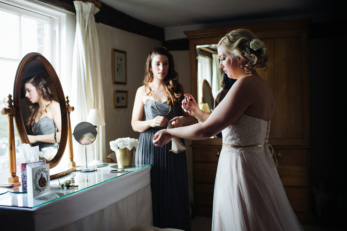 Zena and Tom's woodland glam inspired wedding was held in a beautiful barn in the spring time. Photography by Claudia Rose Carter.