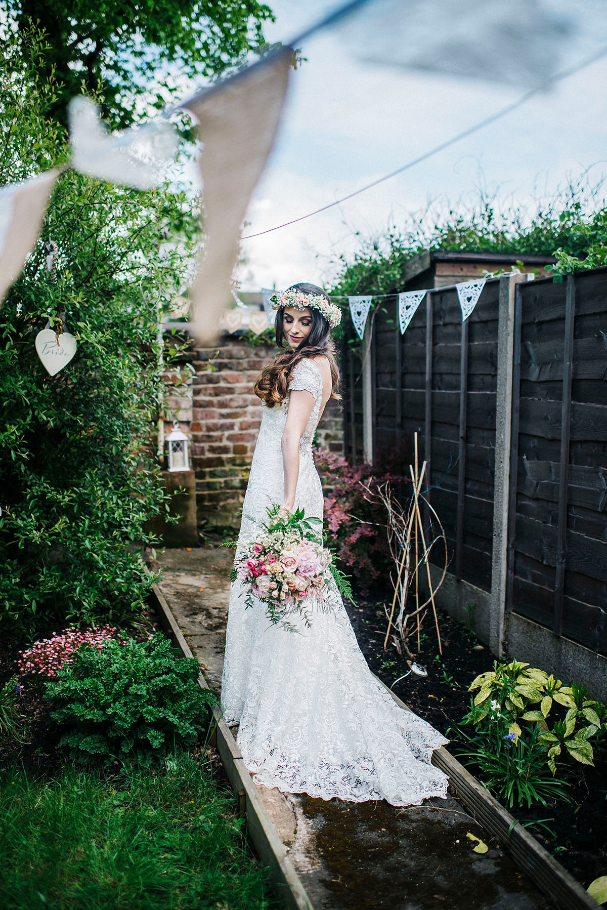 Jade wore a Sottero & Midgley gown for her boho inspired barbeque weeding. Photography by Kerry Woods.