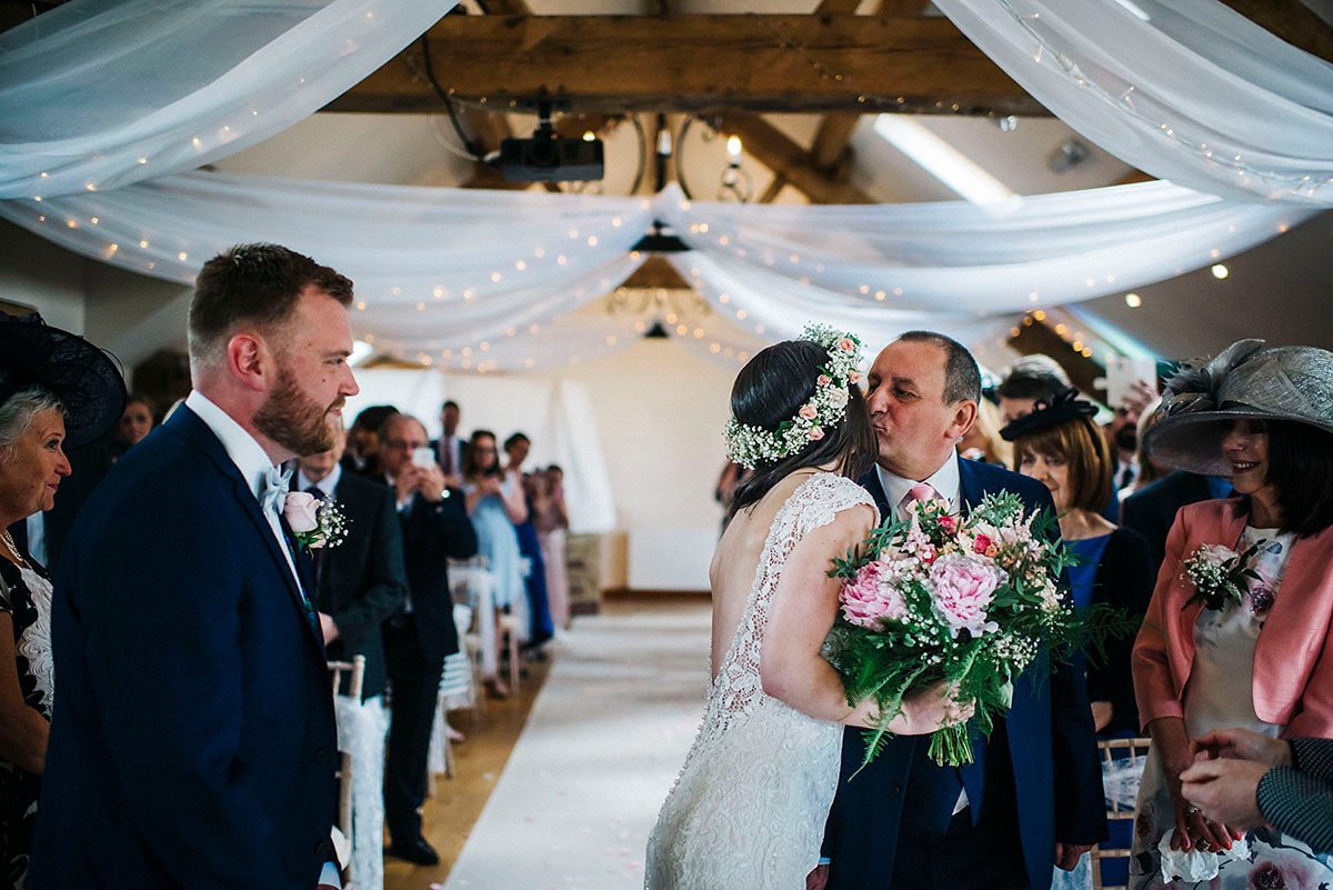 Jade wore a Sottero & Midgley gown for her boho inspired barbeque weeding. Photography by Kerry Woods.