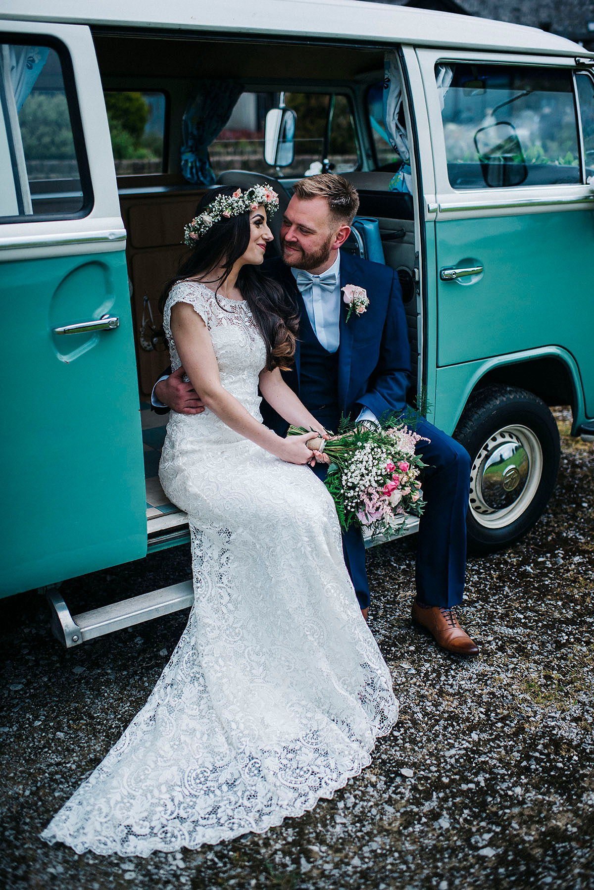 Jade wore a Sottero & Midgley gown for her boho inspired barbeque weeding. Photography by Kerry Woods.