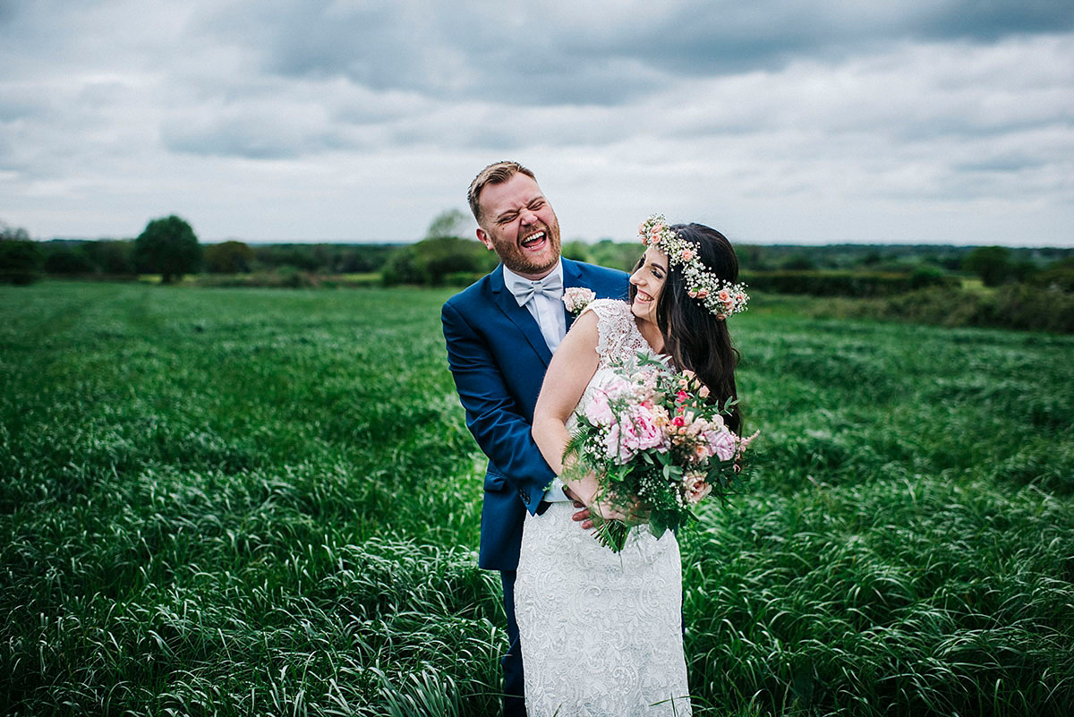 Jade wore a Sottero & Midgley gown for her boho inspired barbeque weeding. Photography by Kerry Woods.