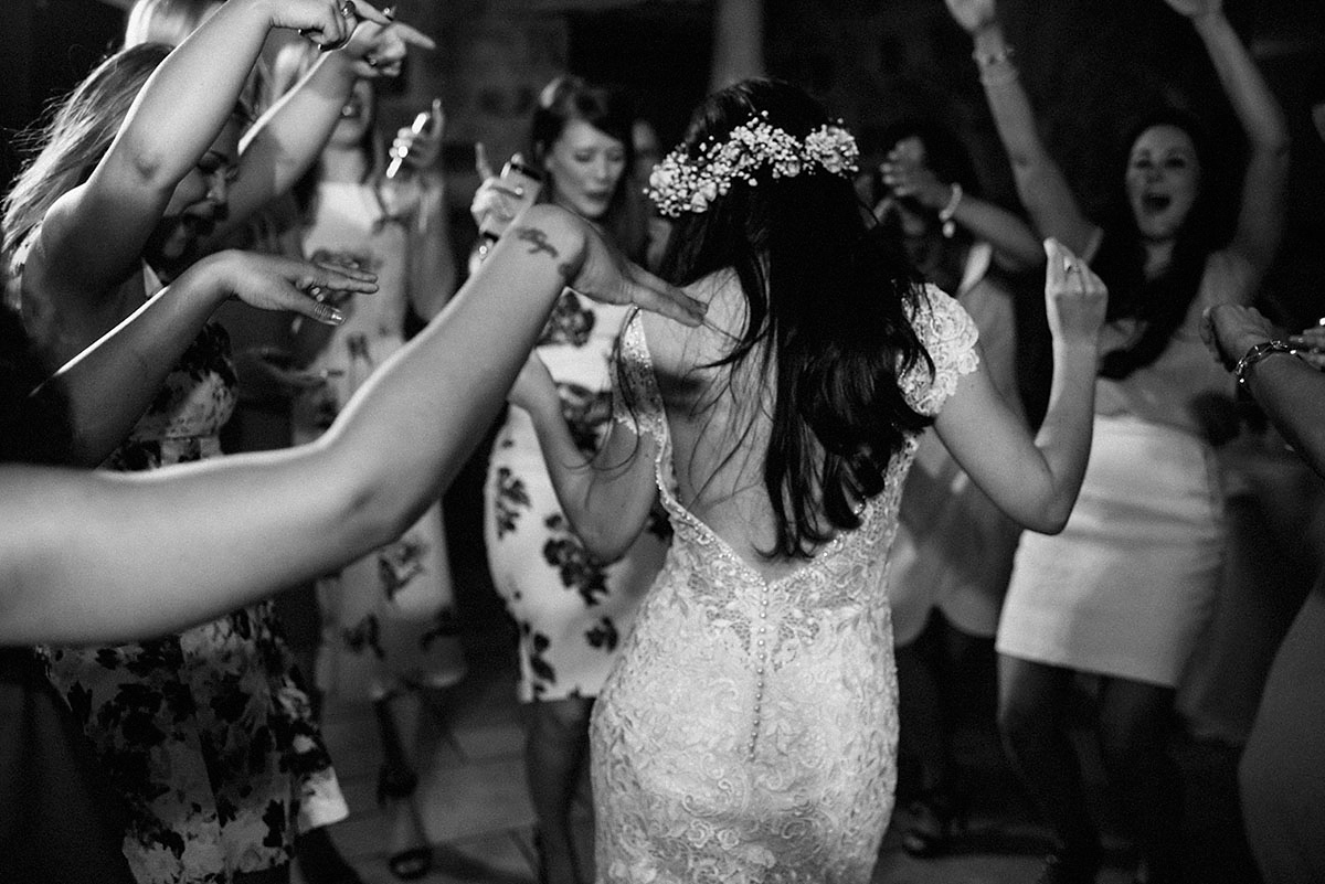 Jade wore a Sottero & Midgley gown for her boho inspired barbeque weeding. Photography by Kerry Woods.