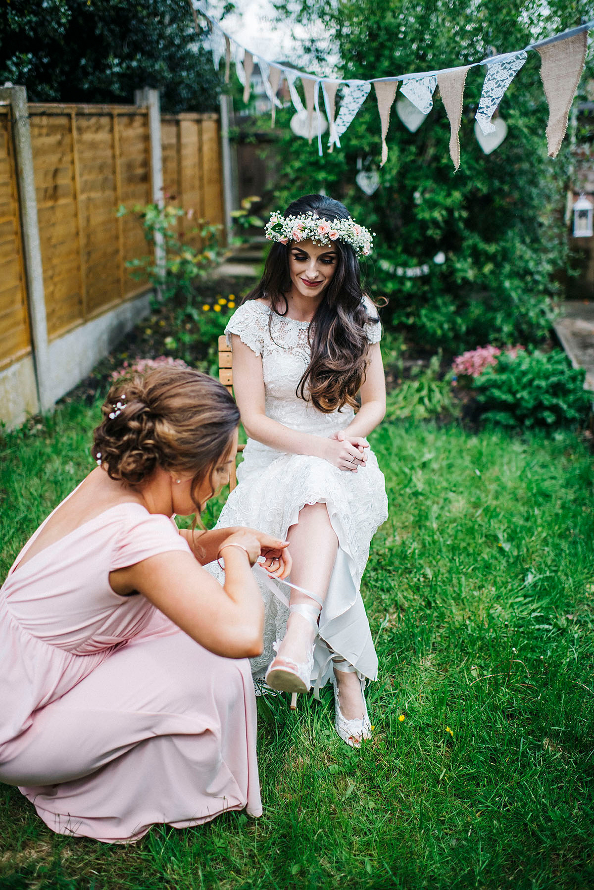 Jade wore a Sottero & Midgley gown for her boho inspired barbeque weeding. Photography by Kerry Woods.