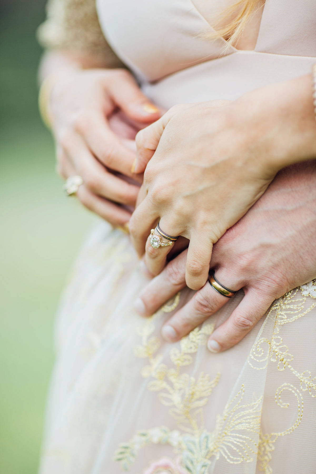 Bride Tatiana wore the Ireland gown by BHLDN for her Scottish elopement. Photography by Carley Buick.