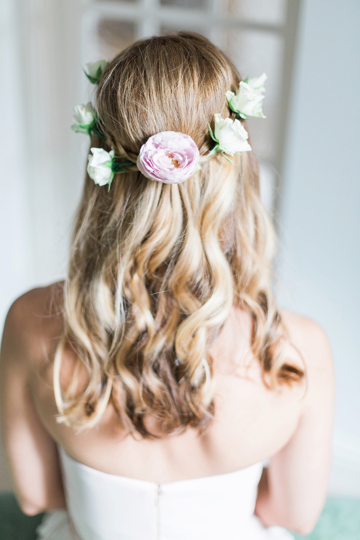 Sophie wore a Sassi Holford gown for her romantic English country garden wedding in pastel shades. Captured by Amy Fanton Photography.