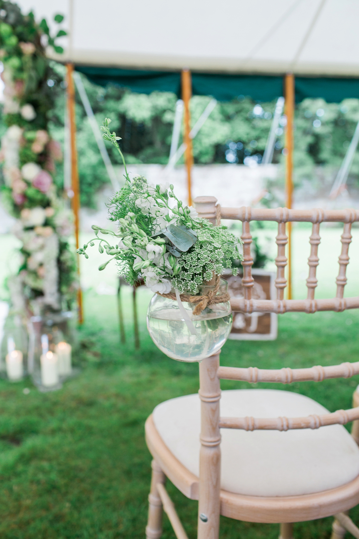 Sophie wore a Sassi Holford gown for her romantic English country garden wedding in pastel shades. Captured by Amy Fanton Photography.