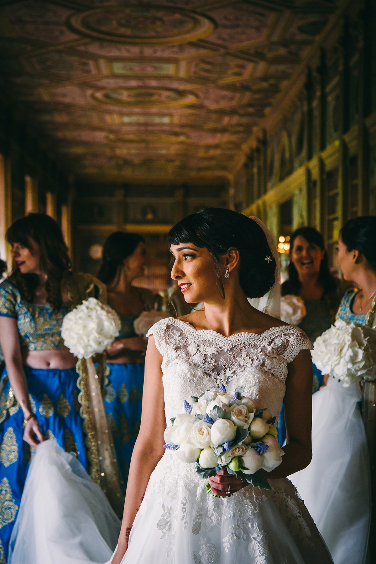 Sabrina and Nick had a multicultural wedding including an Anglican and Hindu ceremony at Syon Park in London. Sabrina wore Pronovias. Photography by Viva La weddings.