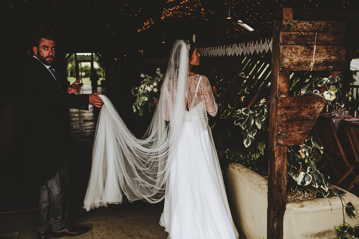Chrissie wore a Stephanie Allin gown for her wedding at Cripps Barn in the Cotswolds. Photography by Frankee Victoria. Chrissie wore a Stephanie Allin gown for her wedding at Cripps Barn in the Cotswolds. Photography by Frankee Victoria.