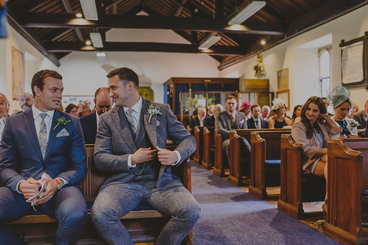 Bride Lucy wore the 'Peony' gown by Naomi Neoh for her romantic and elegant gin inspired wedding in the Lake District. Photography by Lottie Elizabeth.