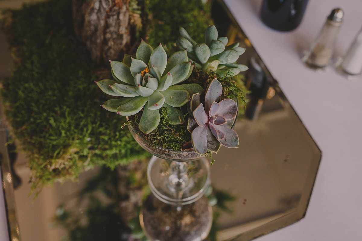 Bride Lucy wore the 'Peony' gown by Naomi Neoh for her romantic and elegant gin inspired wedding in the Lake District. Photography by Lottie Elizabeth.