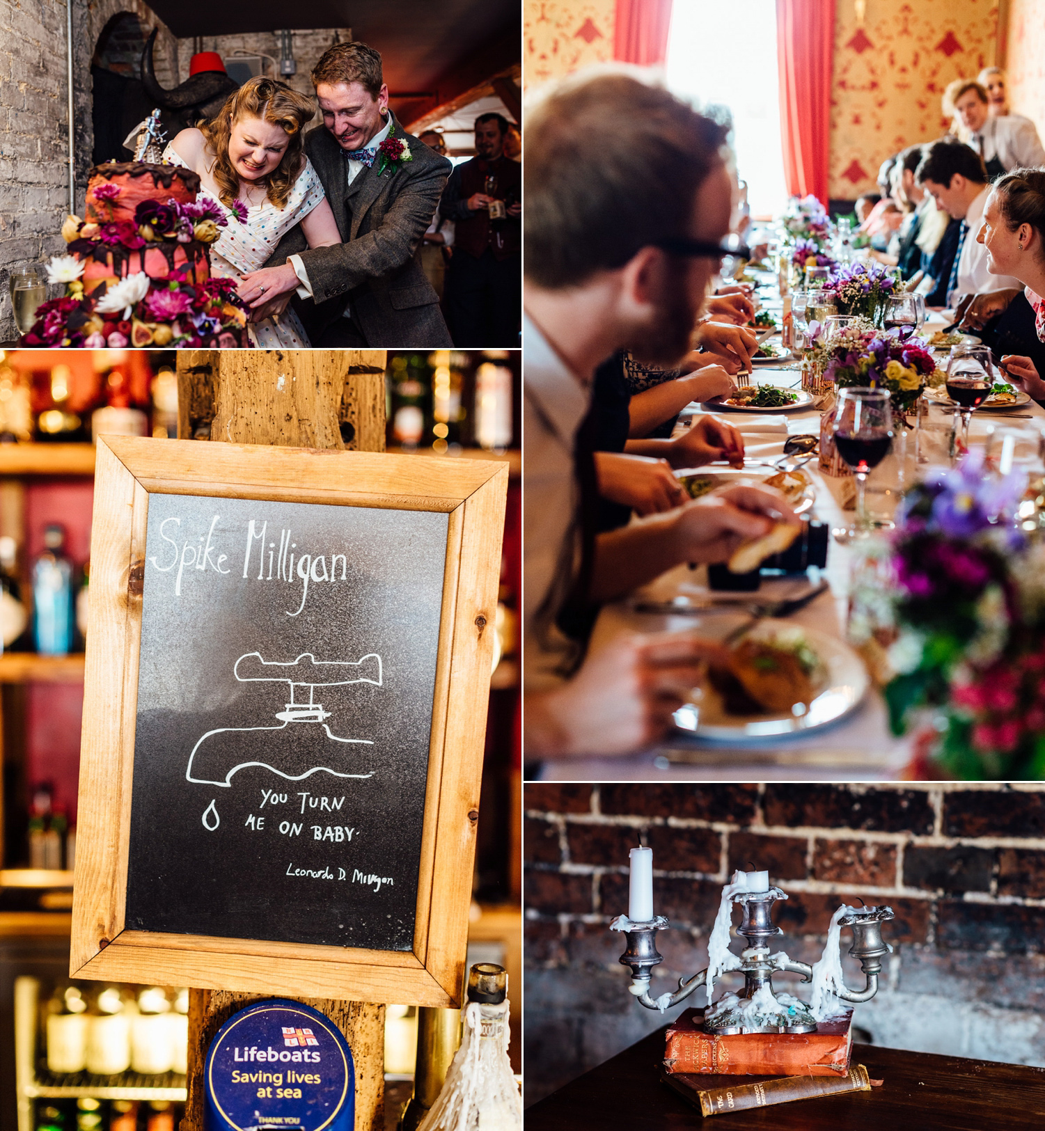 Bride Frankie wore a 1950's inspired, colourful polka dot dress by 'Oh My Honey' for her geek-chic and reto inspired wedding. Photography by Anna Pumer.