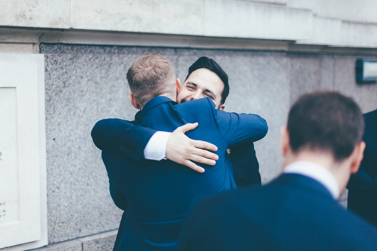 Ash wore a Jesus Peiro gown and winged shoes by Sophia Webster for her stripped back and fuss free wedding in London. Captured by September Pictures.