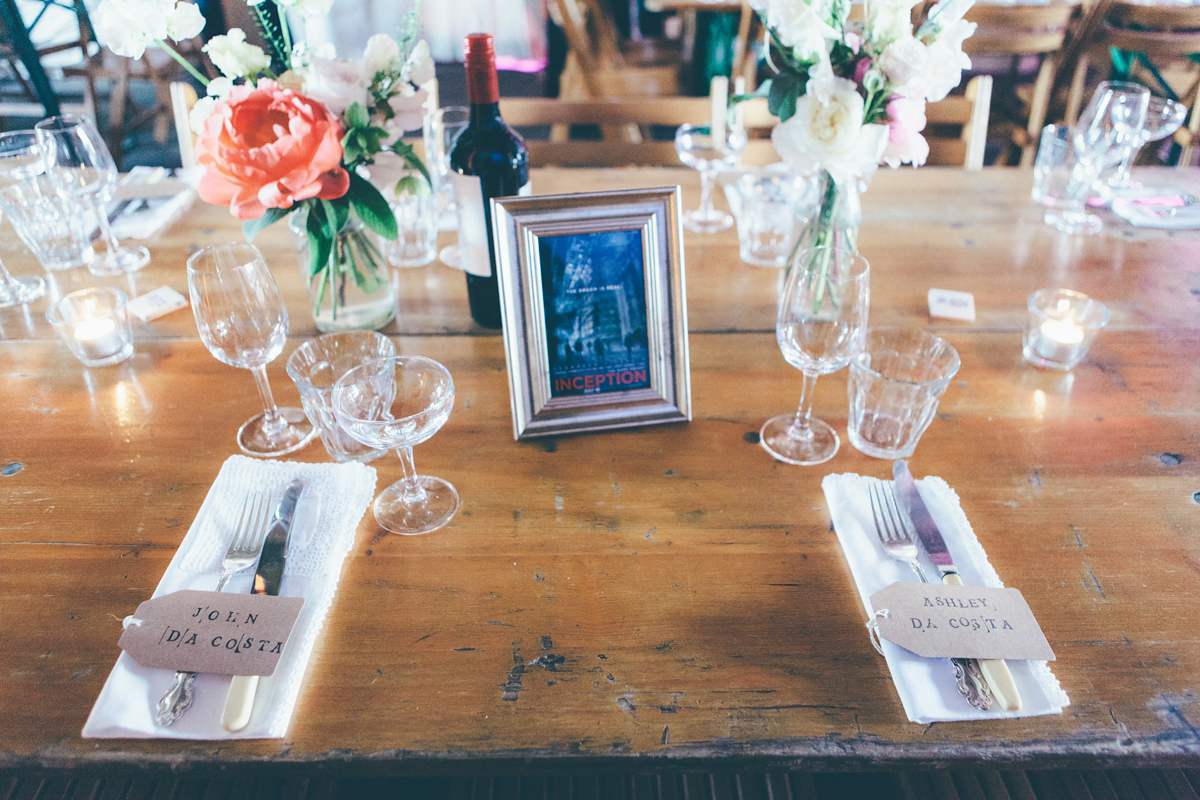 Ash wore a Jesus Peiro gown and winged shoes by Sophia Webster for her stripped back and fuss free wedding in London. Captured by September Pictures.