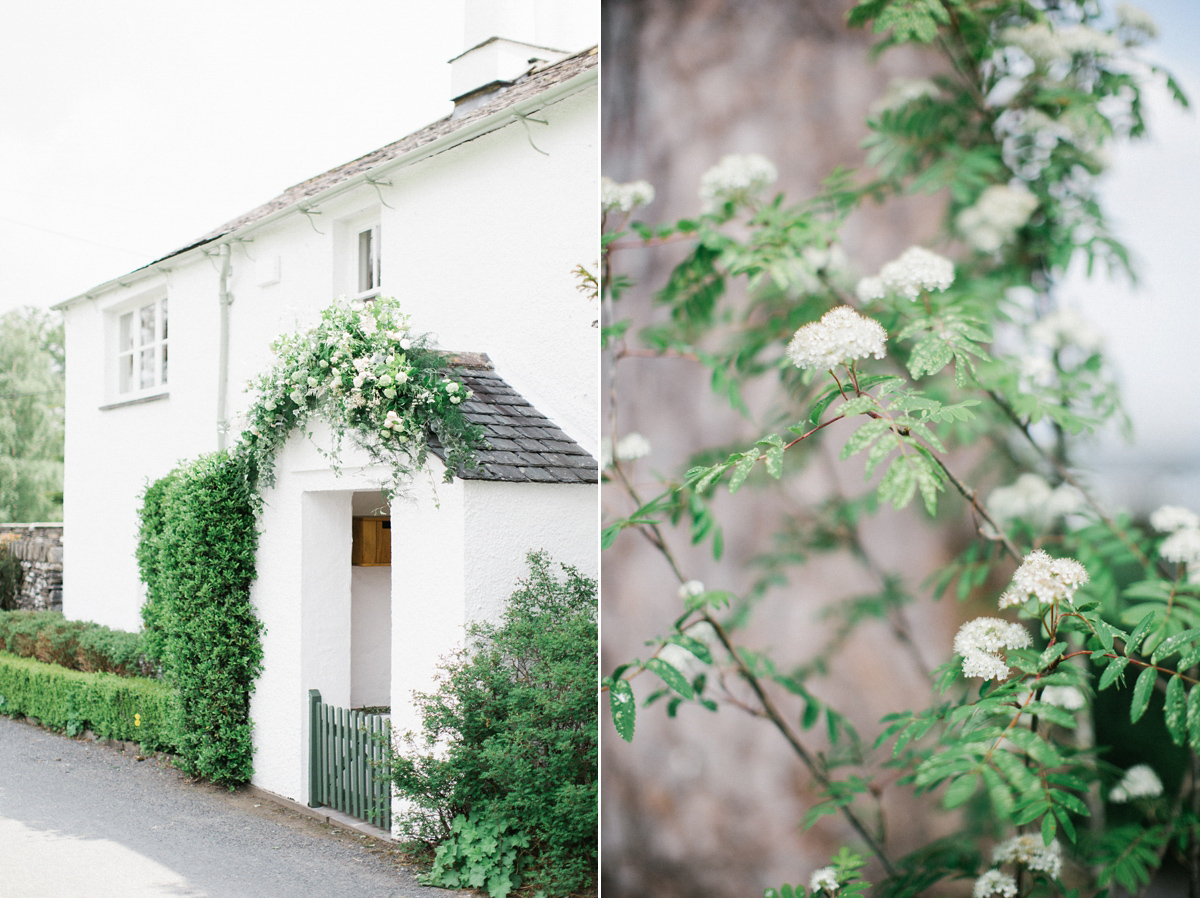 A Spring time wedding in the Lake District inspired by fairies. Bride Rachel wore a dress, veil and velvet shoes by Le Spose di Gio. Fine art wedding photography by Melissa Beattie.