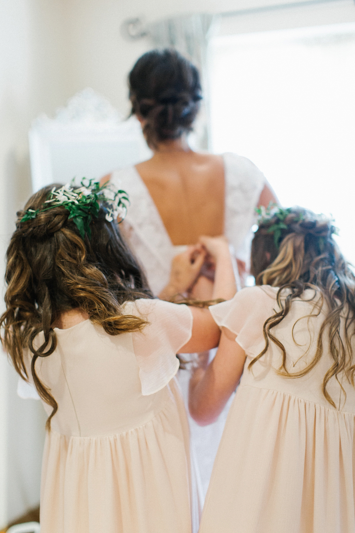 A Spring time wedding in the Lake District inspired by fairies. Bride Rachel wore a dress, veil and velvet shoes by Le Spose di Gio. Fine art wedding photography by Melissa Beattie.