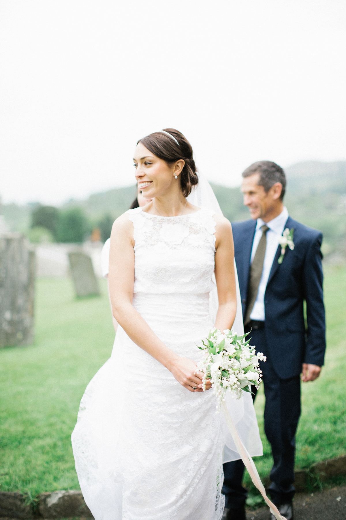 A Spring time wedding in the Lake District inspired by fairies. Bride Rachel wore a dress, veil and velvet shoes by Le Spose di Gio. Fine art wedding photography by Melissa Beattie.